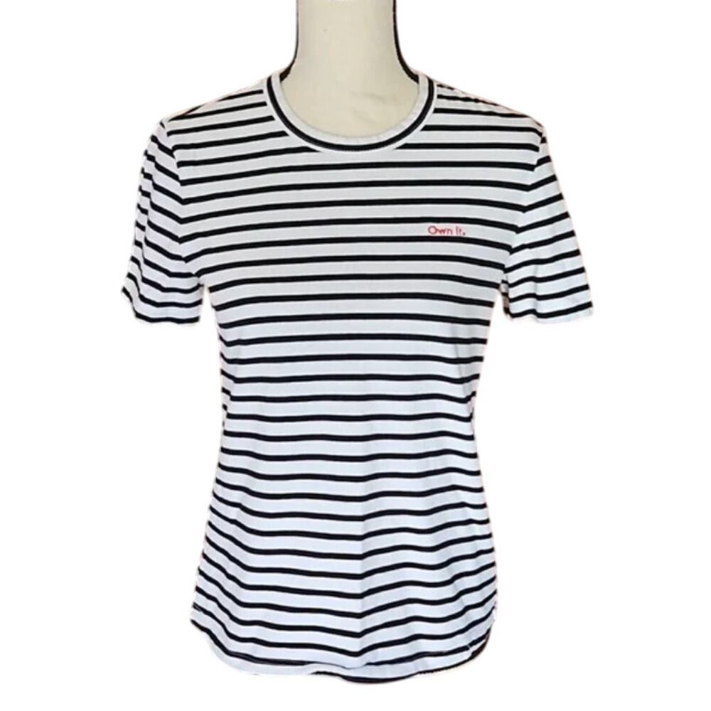 ALC Striped Sailor Shirt Own It Embroidered Womens Large